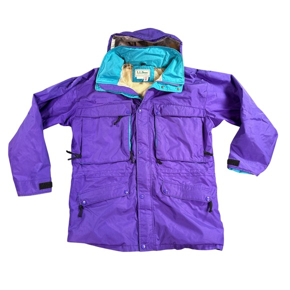 L.L. Bean Other - Vintage LL Bean Mountain Parka Jacket Mens XL Purple Teal 90s Made in USA